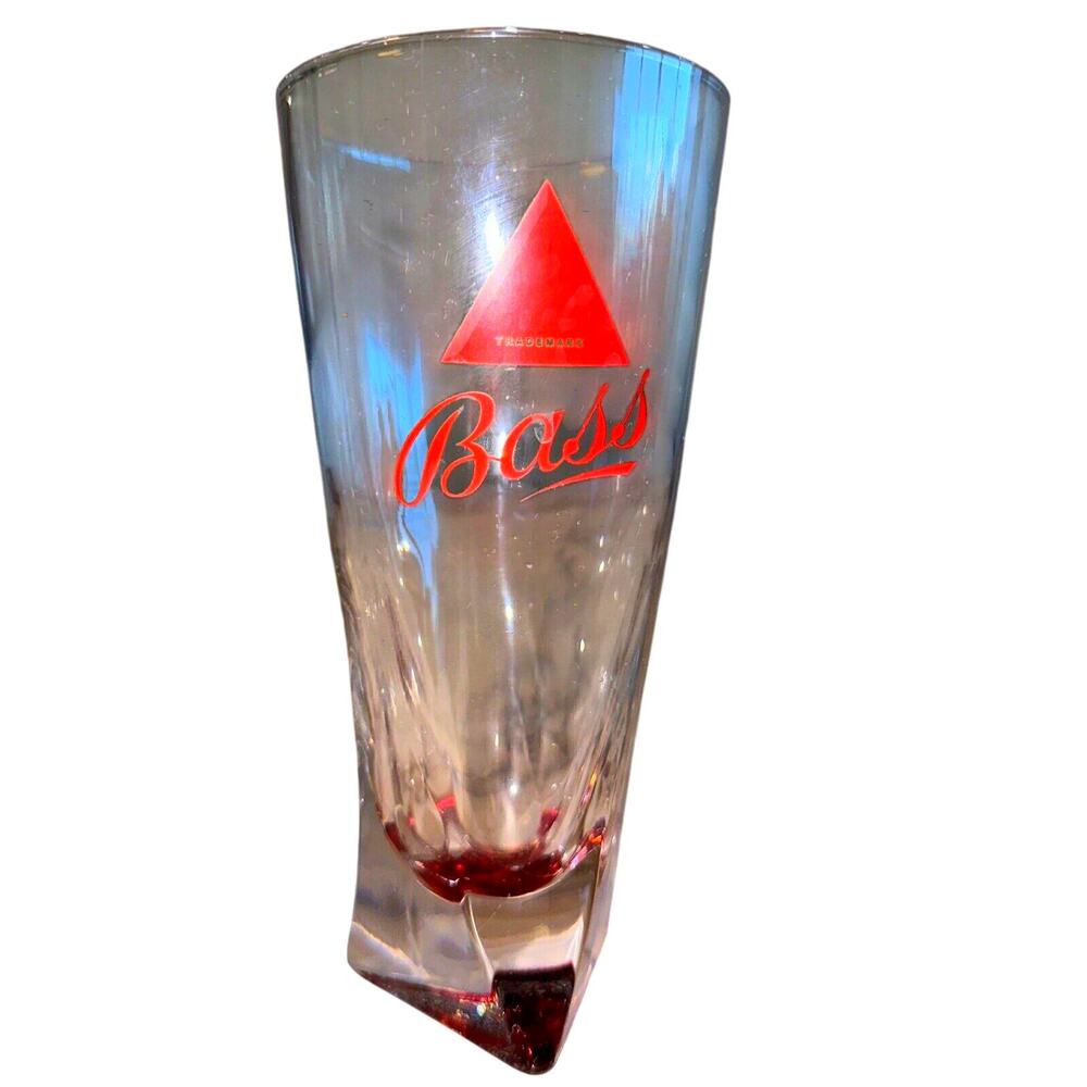 VINTAGE Bass Ale Beer Pint‎ Glass Retro Red Triangle